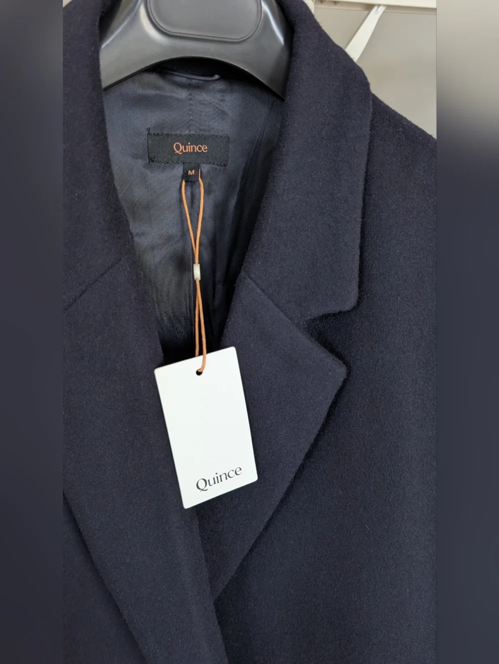 Quince Italian Wool Navy Single-Button Long Coat - Picture 4 of 11